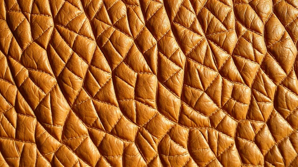 Gros plan sur le grain d'un vrai cuir pour reconnaître le vrai cuir