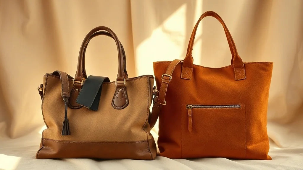 Comparaison entre un sac en cuir d'occasion et un sac en cuir neuf sur fond neutre